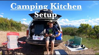 Camping Kitchen Setup! Glamping Ideas For A Camping Truck Cap Kitchen!