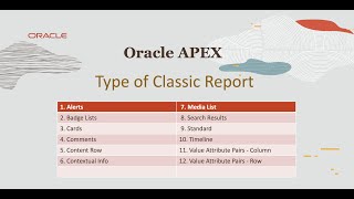 Oracle APEX - Type of Classic Report