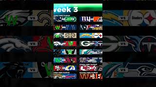 NFL week 3 schedule predictions #nfl #nflseason #shorts #shortsfeed #fyp