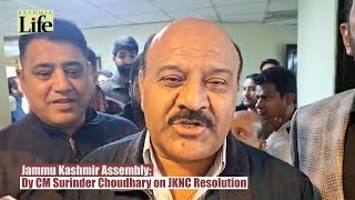 Jammu Kashmir Assembly: Dy CM Surinder Choudhary on JKNC Resolution