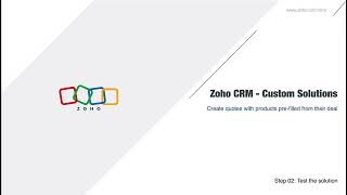 Create a quote with products pre-filled from its deal | Zoho CRM Solutions