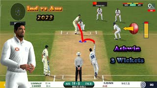 Ashwin gets 3 wickets vs australia||Real cricket 20 test match spin bowling tips