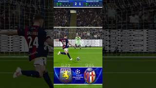 Aston Villa vs Bologna, Calci di Rigore - UEFA Champions League 2024-25 #shorts #penaltyshootout