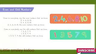 Even and Odd Numbers Rhyme | come on everybody say the even /odd Numbers song |