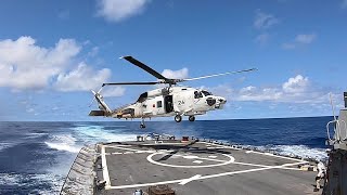 Japanese SH-60 Seahawk Lands on USS John S. McCain