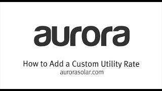 How to Create a Custom Utility Rate