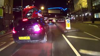 commute to work through London on a yamaha sr125 filmed on a sony HDR-AS15 at night