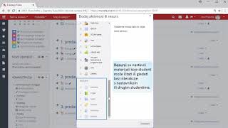 Sustav za e-učenje Merlin (Moodle 3.5): Organizacija i sadržaj e-kolegija