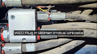 Hydrauliikkaletkun irrotus lohkosta/ WEO Plug In -liitin