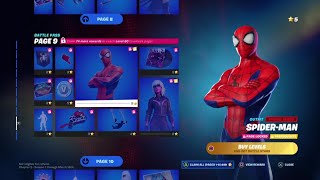 Buying Fortnite Chapter 3 Season 1 Battle Pass + Scenario Emote Showcase + Spiderman