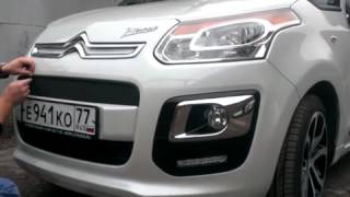 Установка защиты радиатора Citroen C3 Picasso 2013 черная