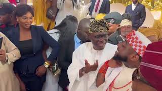 SANWO-OLU, LAGOS STATE GOVERNOR, MAKES GRAND ENTRANCE AT DAVIDO AND CHIOMA’S WEDDING