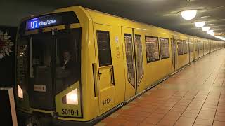 Ausfahrt von der U7 aus den Bahnhof Paulsternstr Richtung Rathaus Spandau mit H97 5010-1 von der BVG