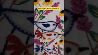 Embroidery tutorials/straight stitch pattern/hath ki kadhai #shorts