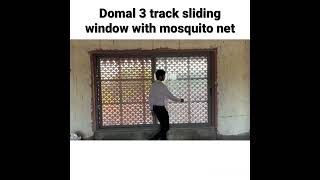 Domal 3 track sliding window with mosquito net. Aluminium sliding window