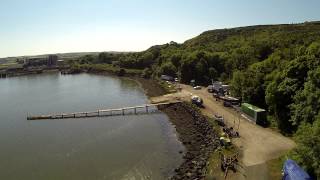 FPV flight Magheramorne Boat Club / repair yard.