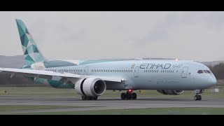 PLANESPOTTING from MANCHESTER AIRPORT - Including Etihad Dreamliner