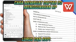 CARA MEMBUAT DAFTAR ISI MAKALAH DENGAN WPS OFFICE DI HANDPHONE