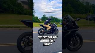 Watch me do my 1st wheelie on my Yamaha R6 #motorcycle #bike #yamahar6  #shorts