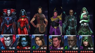 Прокачка 6-ти персонажей в игре Marvel Future Fight