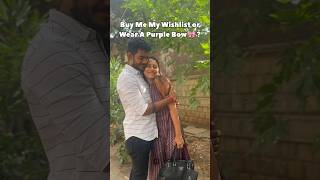 Buy My Wishlist or Wear A Purple Bow 🎀 #madewithkaadhal #arunvarshu #comedy #tamil #couplegoals