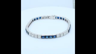 Art Deco Sapphire and Diamond Platinum Bracelet