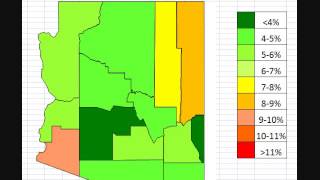 Map: Arizona Unemployment By County October 2013