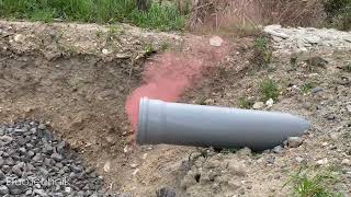 Fumigène rouge, pour test de raccordement de canalisation