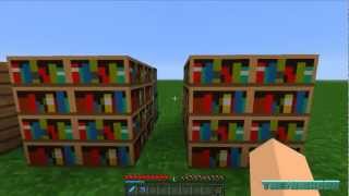 Minecraft: Tutorials - How To Make A Secret Bookcase Door [HD]