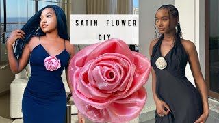 Fabric Rose Flower DIY. How to make a Fabric Flower. Easy, glue is optional 🌹 Temi Otedola inspired