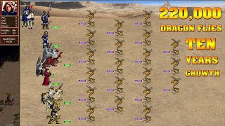 Heroes 3 COMBAT Ten years growth Castle vs 220000 Dragon Flies C435