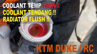 KTM DUKE 250 | COOLANT TEMPRATURE HIGH | DIY Flushing & Tukar Coolant