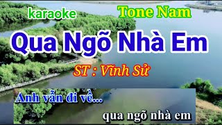 Qua Ngõ Nhà Em " Karaoke" tone nam " nhạc sống" Karaoke Huyền JP