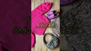 How I’d style my newly finished pink hand-knit jumper! 💞