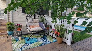 Transforming A Small Patio Corner Into A Cozy Oasis With My @Walmart  Egg Chair