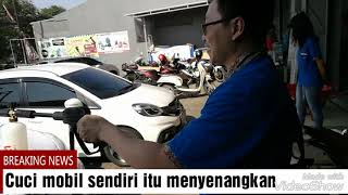 Cuci mobil salju sendiri  dengan mesin jet cleaner dan foam lance H&L