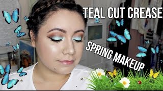 Teal Cut Crease | Spring Makeup