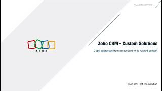 Copy address information from account to contact | Zoho CRM Solutions