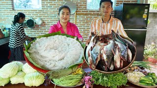 Cooking with Sreypov: Yummy Cambodia noodle cooking with country style