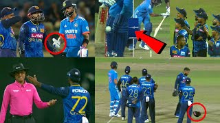 Srilanka team fight with Virat Kohli & Umpires after third umpire gave not out to Kohli, Ind vs SL