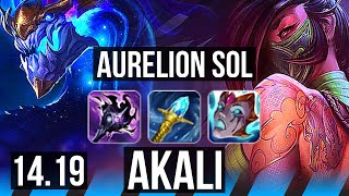 AURELION SOL vs AKALI (MID) | EUW Master | 14.19