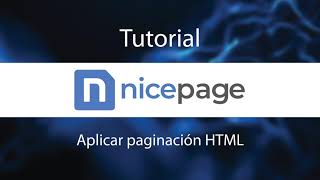 Tour Nicepage + Paginación HTML en Nicepage - #LGALLP