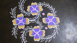 Latest creative rangoli | muggulu | kolam | 7×1 dots