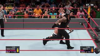 Triple H vs Roman Reigns Extreme Rules Match Xbox One Gameplay Pedigree Finishing move #wwe2k18