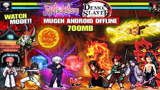 JUJUTSU KAISEN VS DEMON SLAYER MUGEN with WATCH MODE!! (LATEST CHARACTERS) Anime War Mugen ANDROID