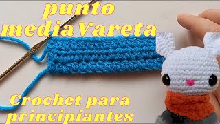 😍Crochet fácil para principiantes LECCION 6 Punto Media Vareta , curso gratis paso a paso 😍