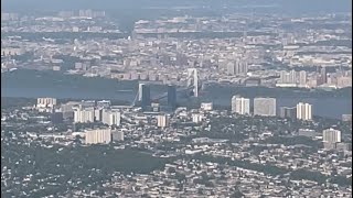 Landing at Newark Airport 🛬 View of NYC ,GWB,Giants stadium,American Dream Mall from above 😱😱😱