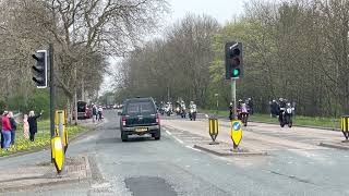 April 2022 Durham & Darlington Easter Egg Run Motorbike Rally along the A167 near Newton Aycliffe