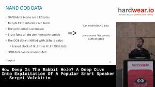 HW.io NL 03 | How Deep Is The Rabbit Hole? A Deep Dive Into Exploitation Of A Smart Speaker - Sergei