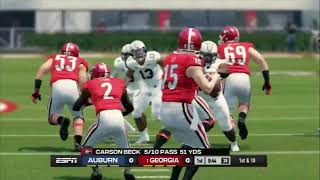 NCAA Football 14 Georgia vs Auburn Deep South's Oldest Rivalry 2024 Gameplay PS3